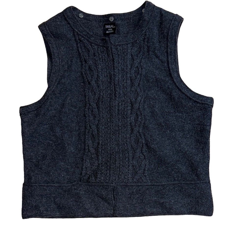 Tribal Sleeveless Knit Wool Vest Size M NWT